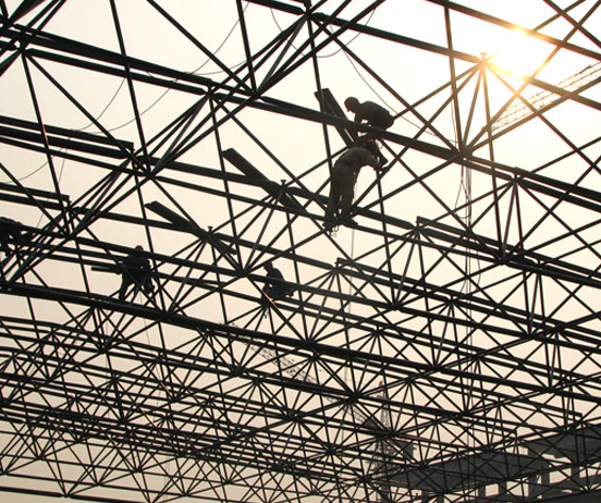 广水厂房网架安装